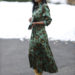 green print winter dress